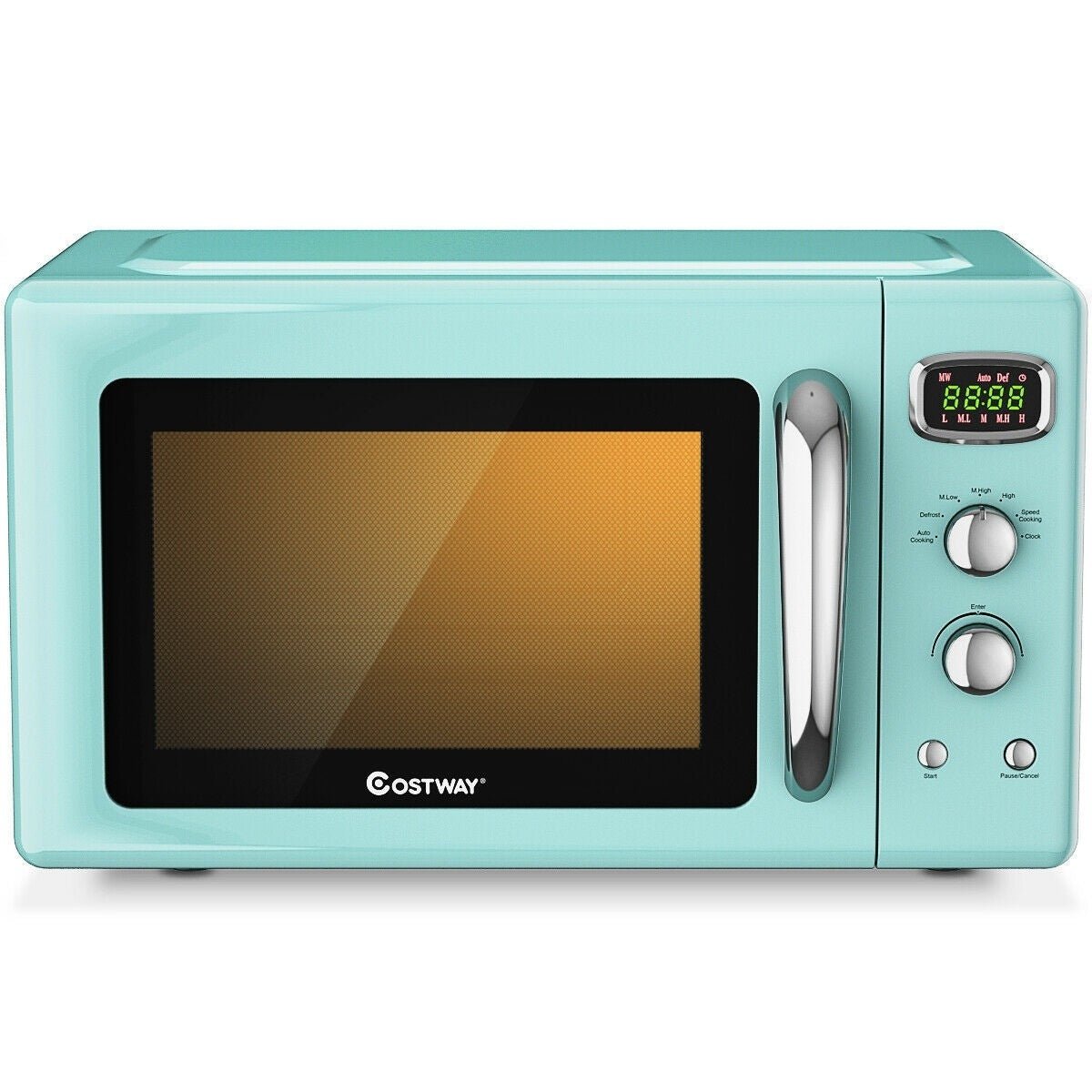 Costway, 0.9 Cu.ft Retro Countertop Compact Microwave Oven-Green