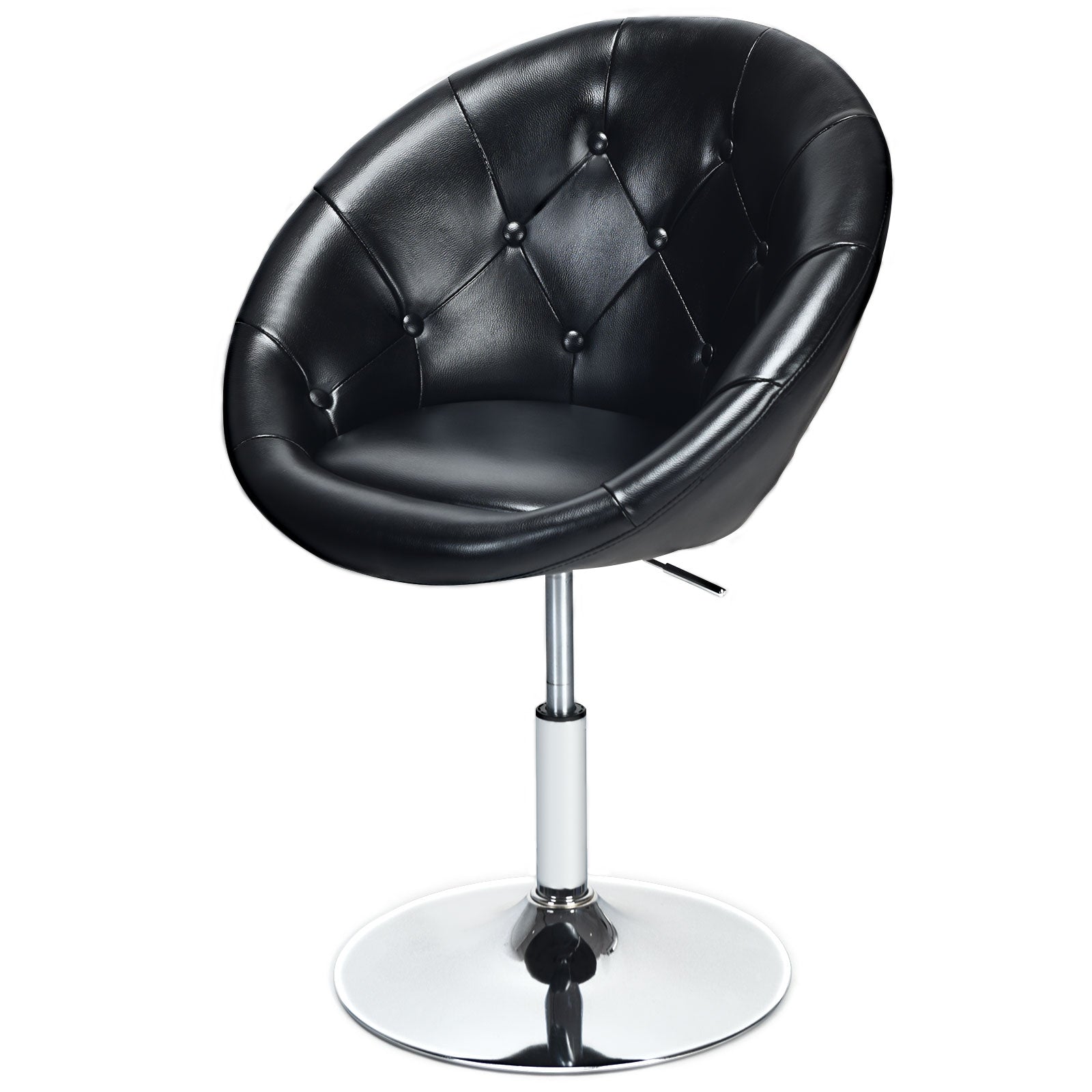 Costway, 1 Piece Adjustable Modern Swivel Round Tufted-Black