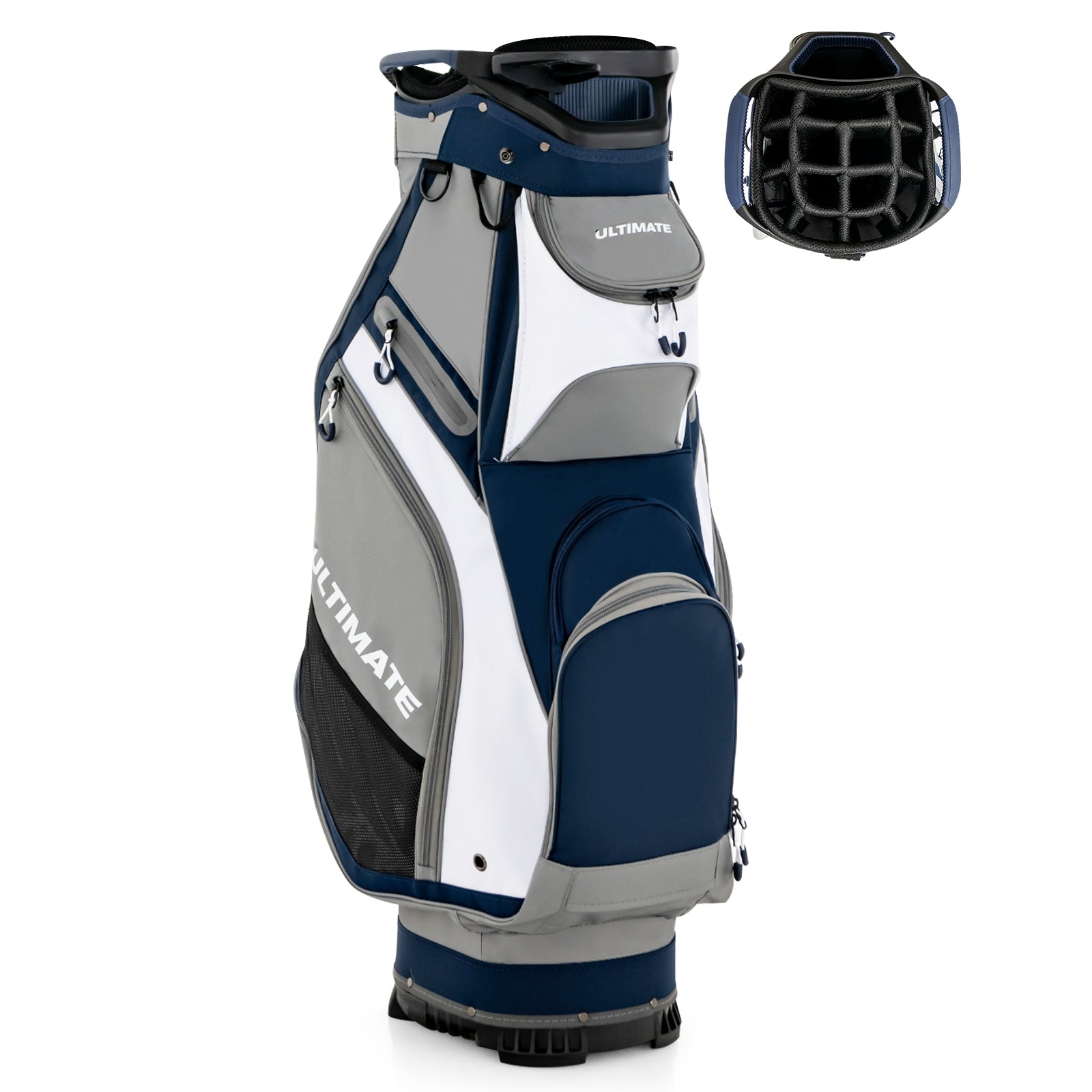 Relaxacare, 10.5 Inch Golf Stand Bag with 14 Way Full-Length Dividers and 7 Zippered Pockets