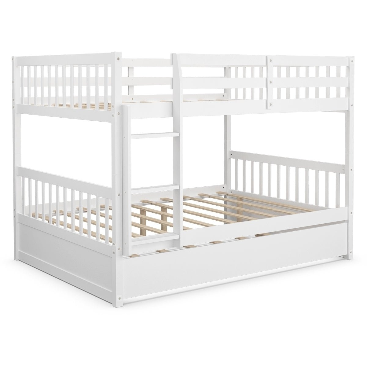 Costway, 1111Full over Full Bunk Bed Platform Wood Bed with Ladder