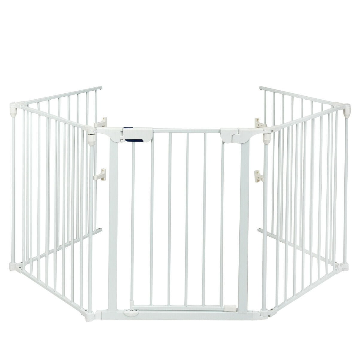 Costway, 115 Inch Length 5 Panel Adjustable Wide Fireplace Fence-White