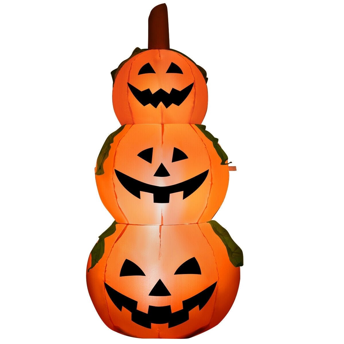 Relaxacare, 3-Pumpkin Stack Halloween Inflatable with Internal LED Bulbs and Waterproof Fan